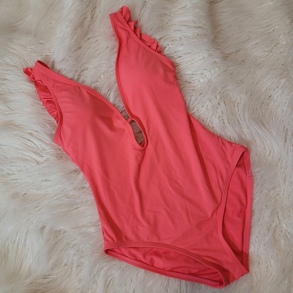 NEW Kate Spade Swimsuit One Piece with Ruffles - Picture 3 of 6